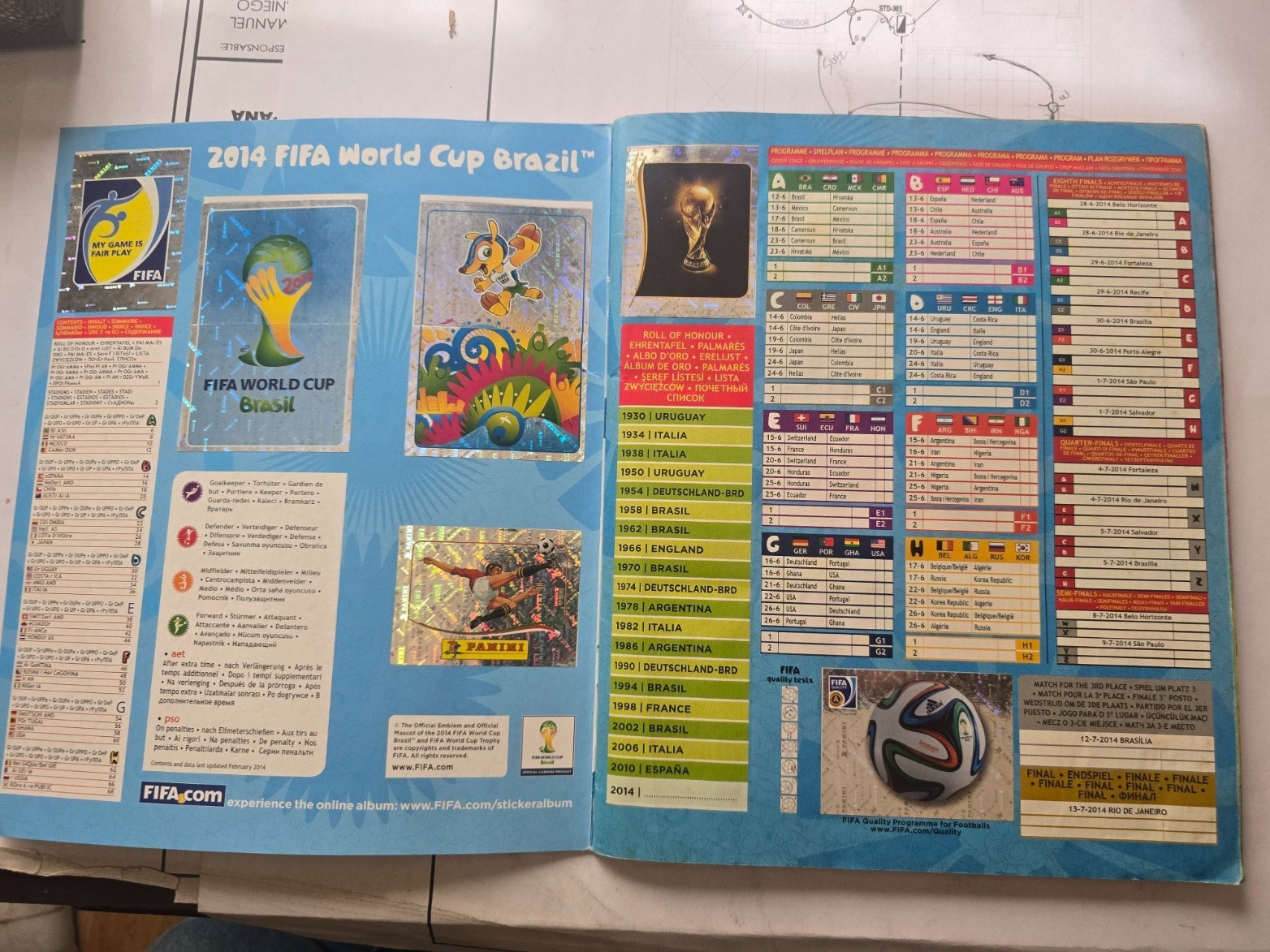 PANINI World Cup Brazil 2014 Album (only missing 15 stickers)