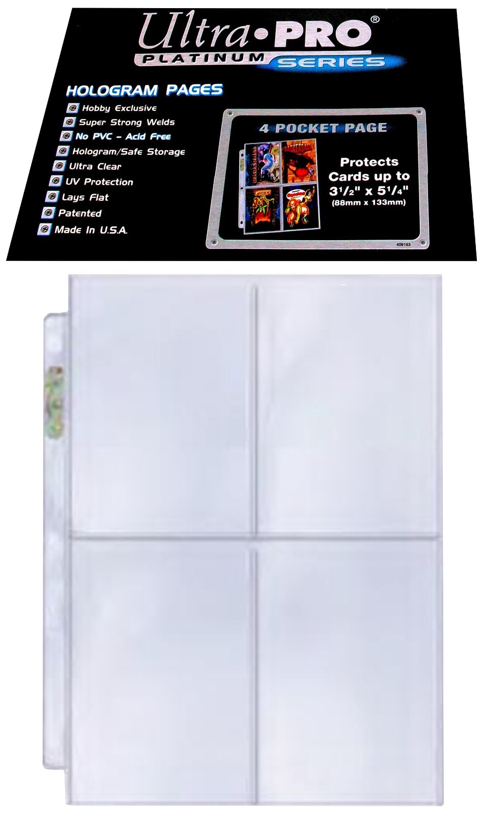 25 Ultra Pro Platinum 4-Pocket Pages 3-1/2 x 5-1/4 Protectors Sheets for Binder