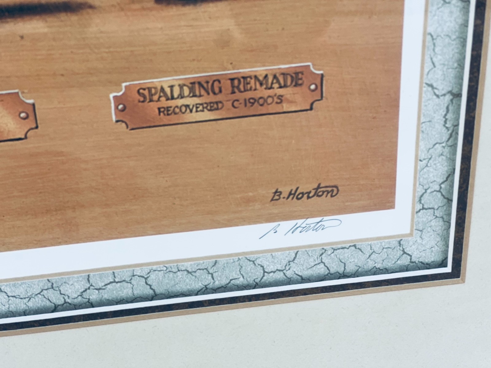 Set of 2 B. Horton Early Swinger Framed Golf Art Prints History of Clubs & Balls