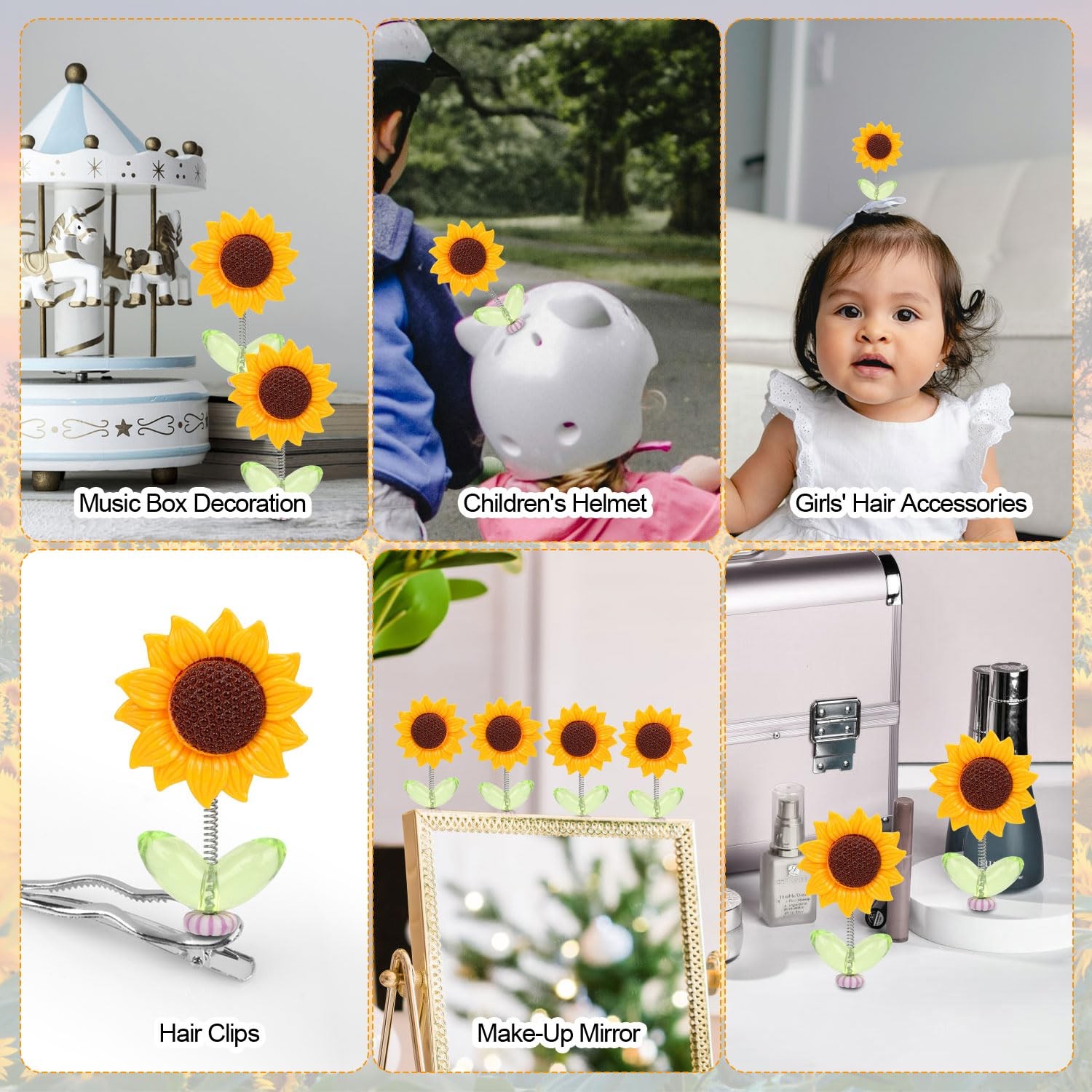 NQEUEPN 20pcs Sunflower Car 2.12×1.18 inches, as shown in the picture