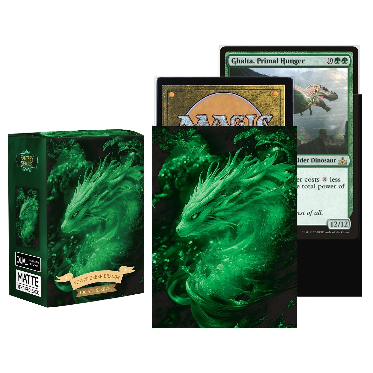 Katomula 100 MTG Card Sleeves with 100 Inner Sleeves, Textured Back Art Sleev…