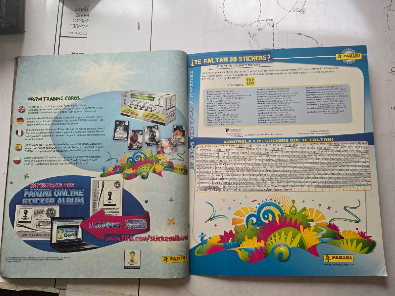 PANINI World Cup Brazil 2014 Album (only missing 15 stickers)