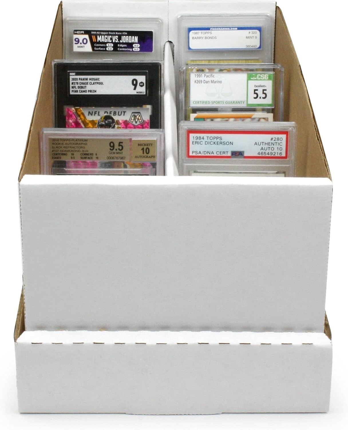 2 BCW Graded Card Shoe Storage Box New Cardboard Lid PSA Beckett & Trading Slab