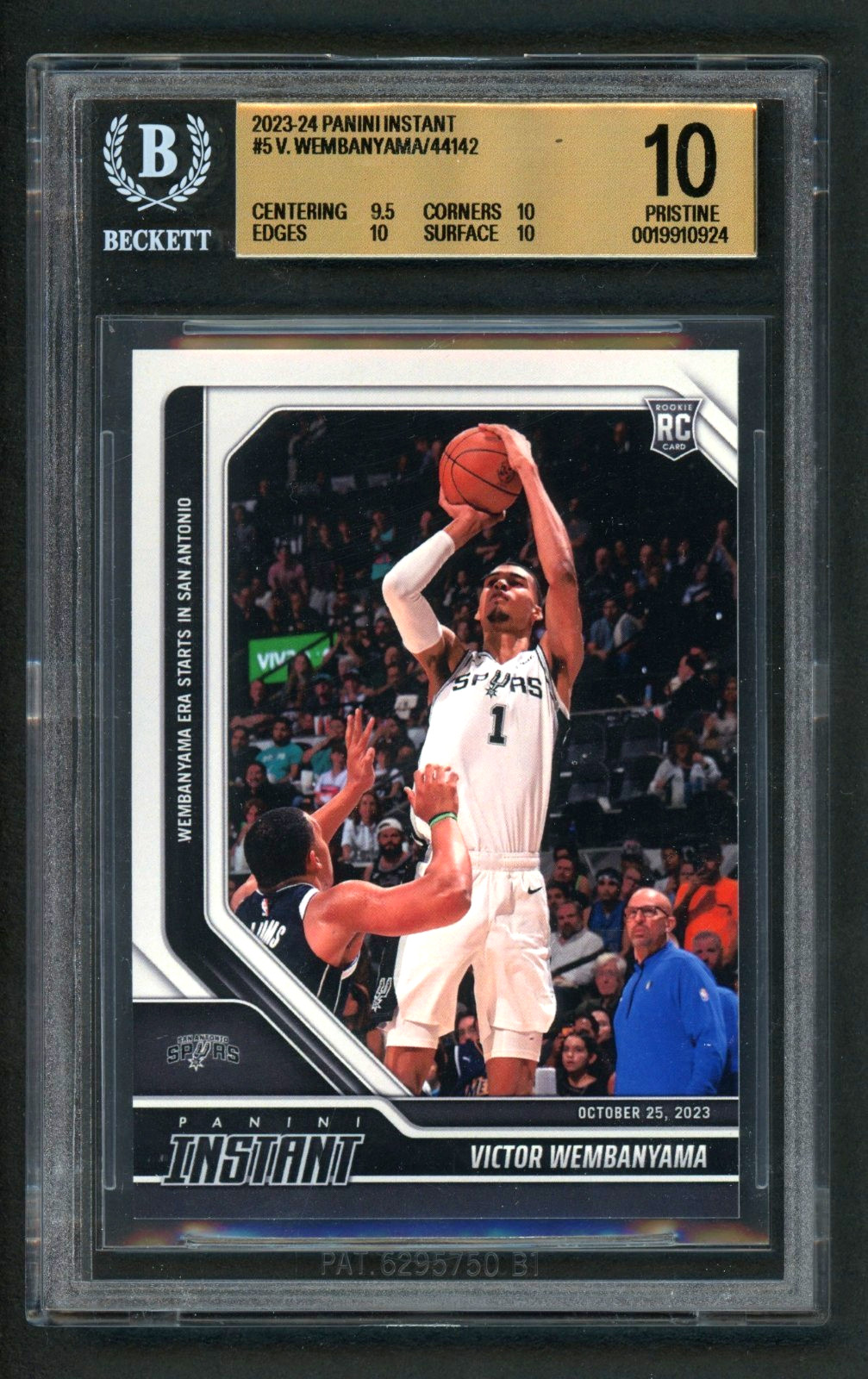 2023 Panini Instant #5 NBA Debut Victor Wembanyama Rookie (RC) BGS 10 Pristine