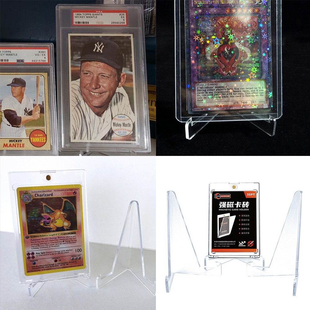 10-50PCS Clear Acrylic Trading Card Stands for Coins Sports Cards Display Holder