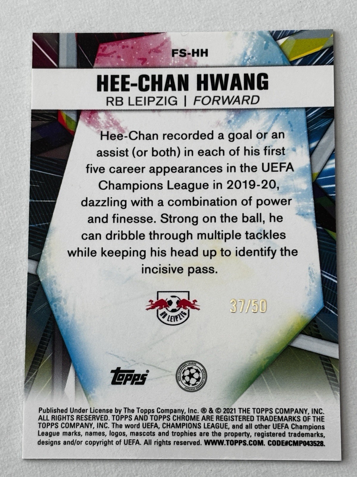 2021 Topps Chrome HEE CHAN HWANG Future Stars #FS-HH Gold /50