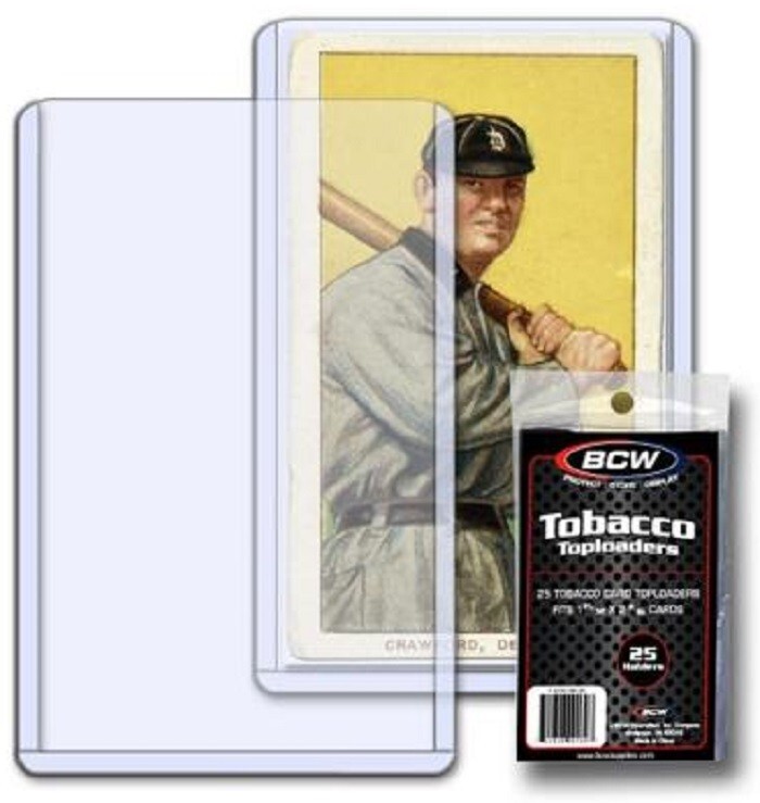 75 BCW Topload Holders Tobacco Card 2×3 For Mini Topps T205/T206/Allen & Ginter