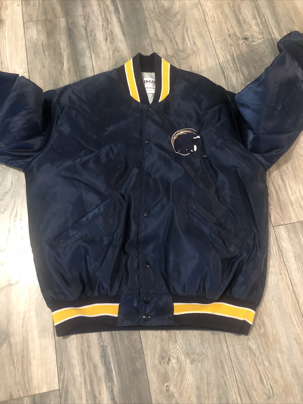 DeLong San Diego Chargers NFL Satin Jacket Double Sided Men’s XL Vintage 90s
