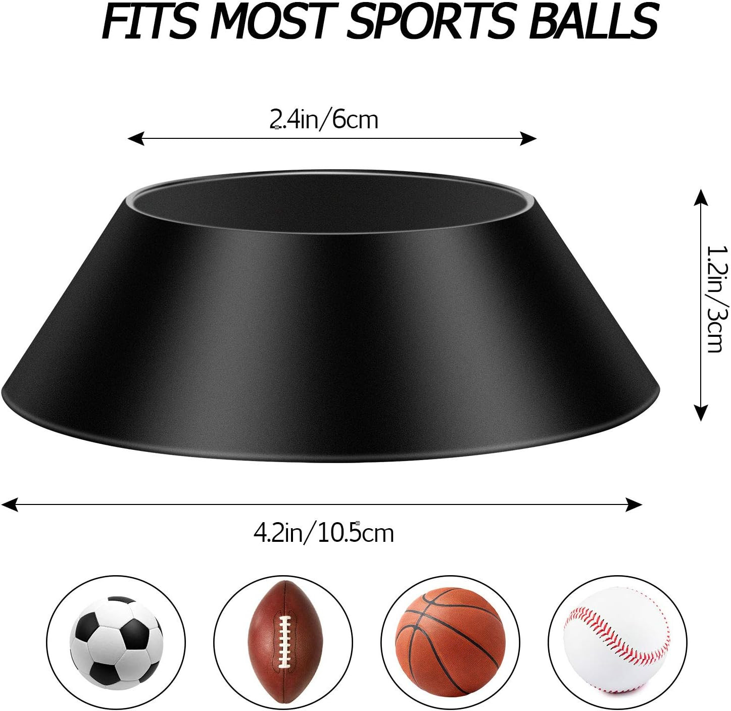 6 Pack Ball Display Stand Holder Pedestal For Soccer Basketball Football Black