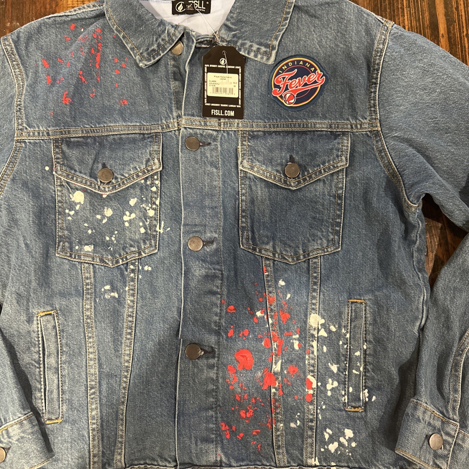 Caitlin Clark Licensed RETRO Indiana Fever Denim Jacket Women’s Sizes WNBA