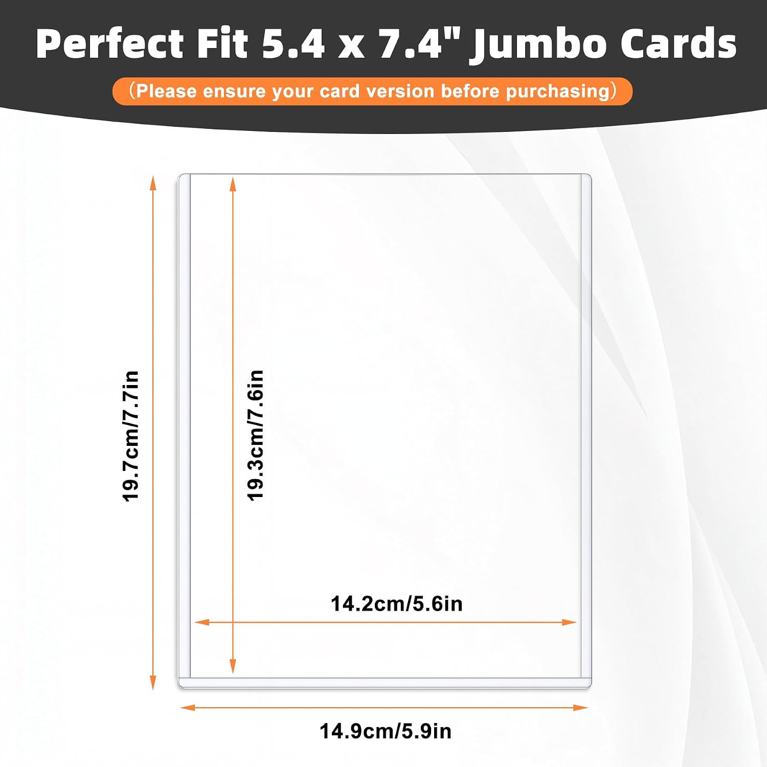 12 Pack 5.4″ X 7.4″ Jumbo Card Sleeves Size L, Clear Hard Plastic