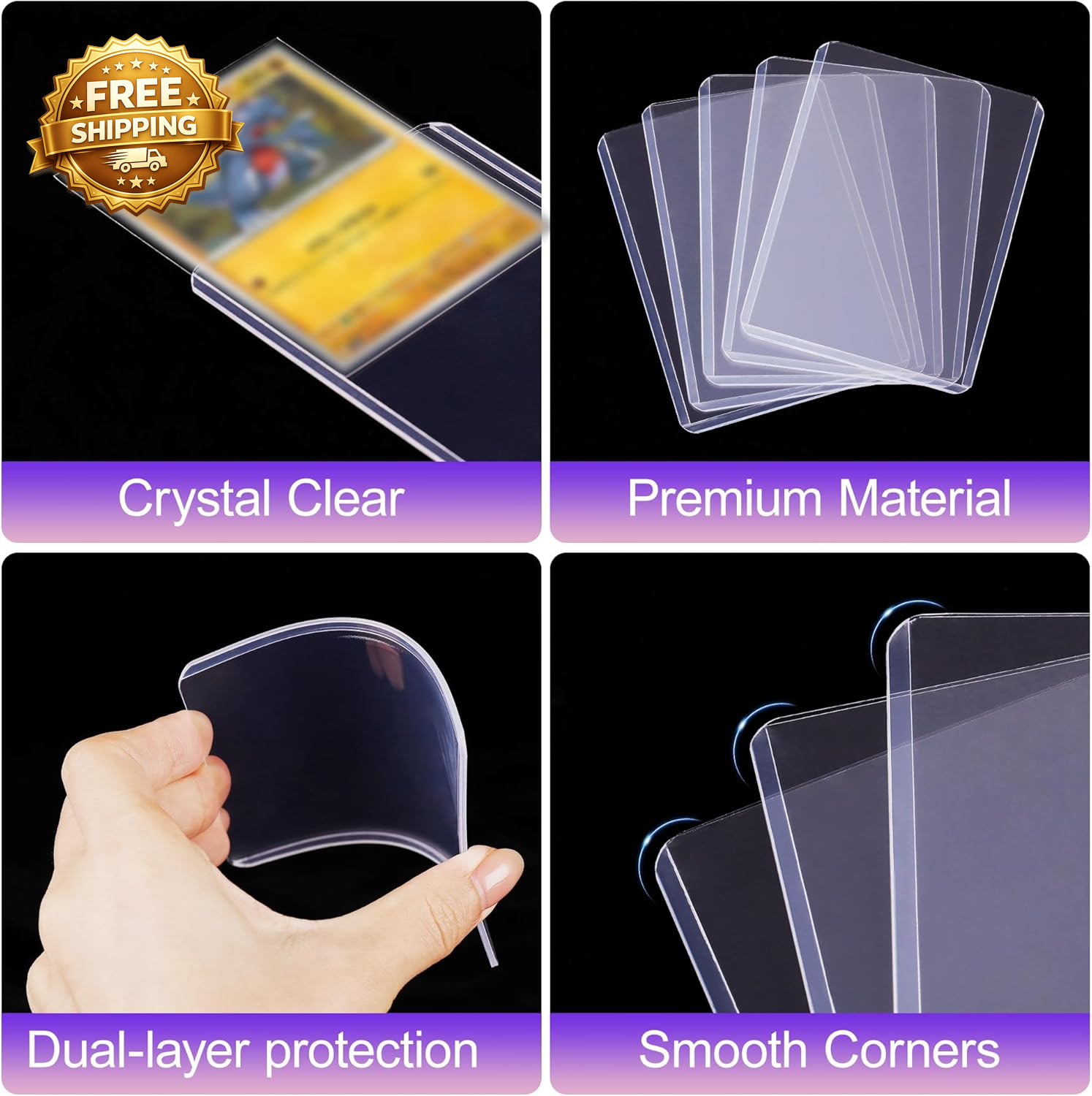 1000 Card Sleeves Top Loaders for Cards 3X4 Baseball Card Protectors Toploaders