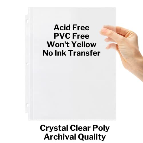 25 Sheets Currency Sleeves for Paper Money Collection Album with 3 Pockets