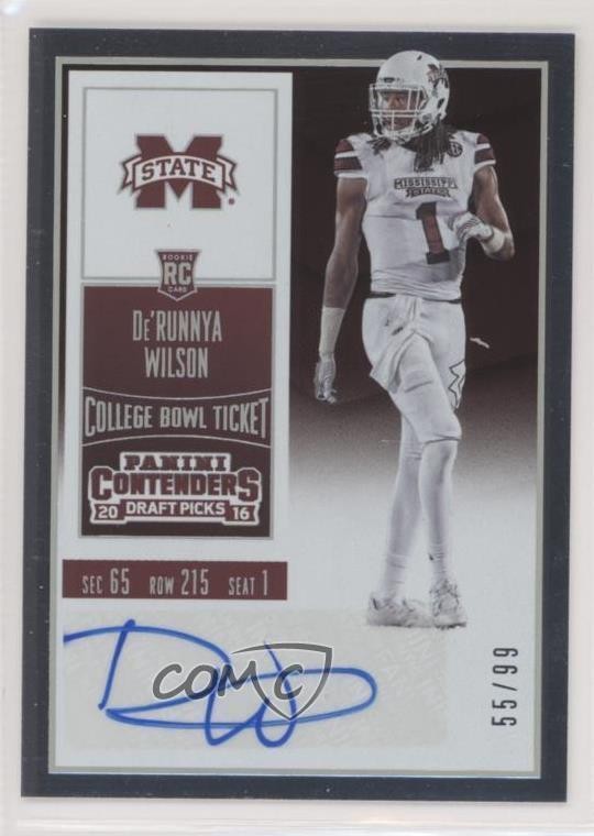2016 Panini Contenders Draft Picks 55/99 De’Runnya Wilson Rookie Auto RC 0c2