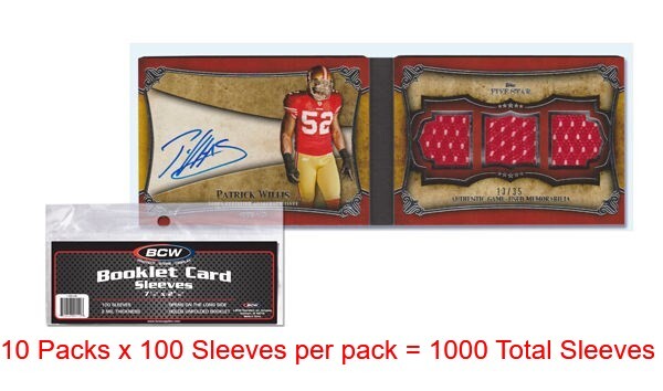 1000 BCW Booklet Trading Card Soft Clear Poly Sleeves Acid Free Archival holders