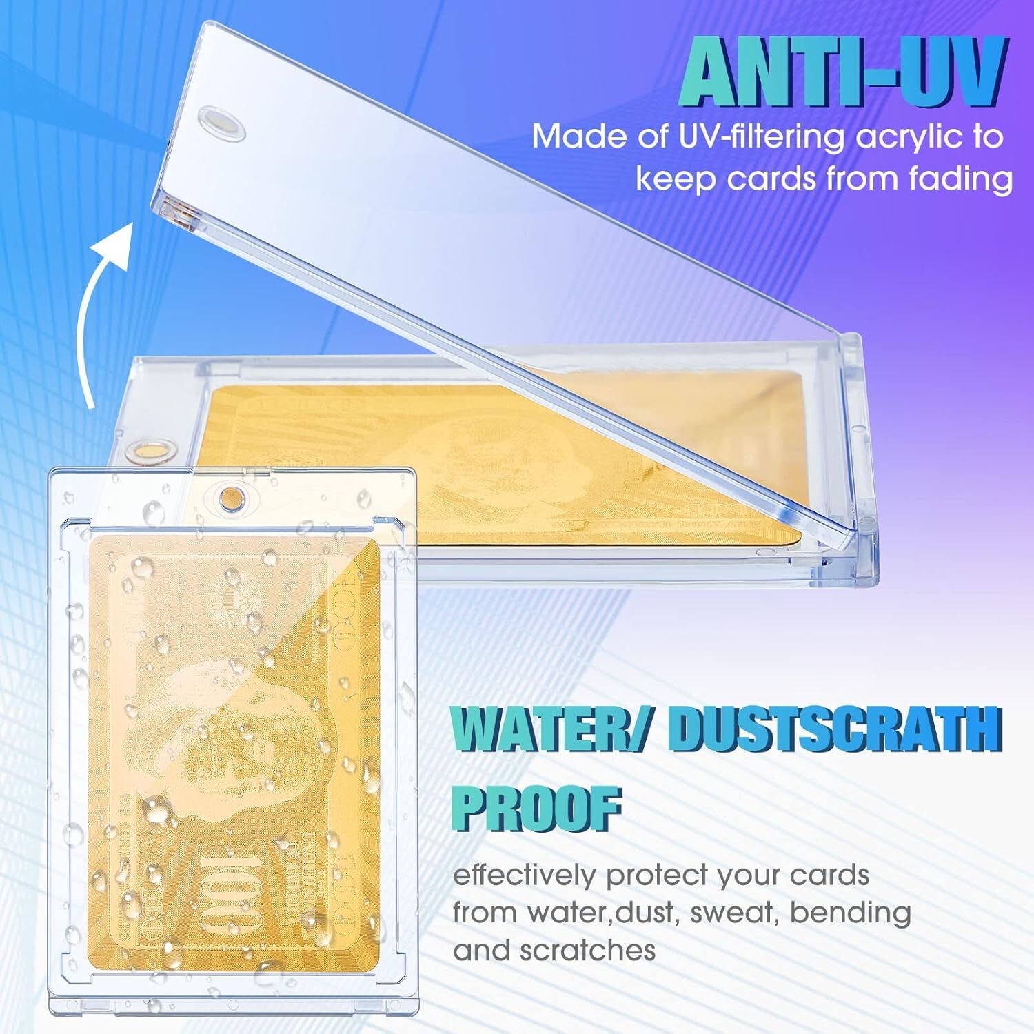 5Pack Magnetic Trading Sports Card Holders 130Pt One-Touch UV Protection Case US