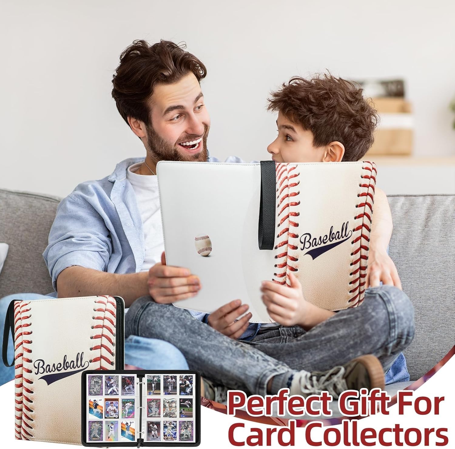 1080 Pockets Baseball Card Binder 9 Pocket, Trading Card Binder With 60 Remov…