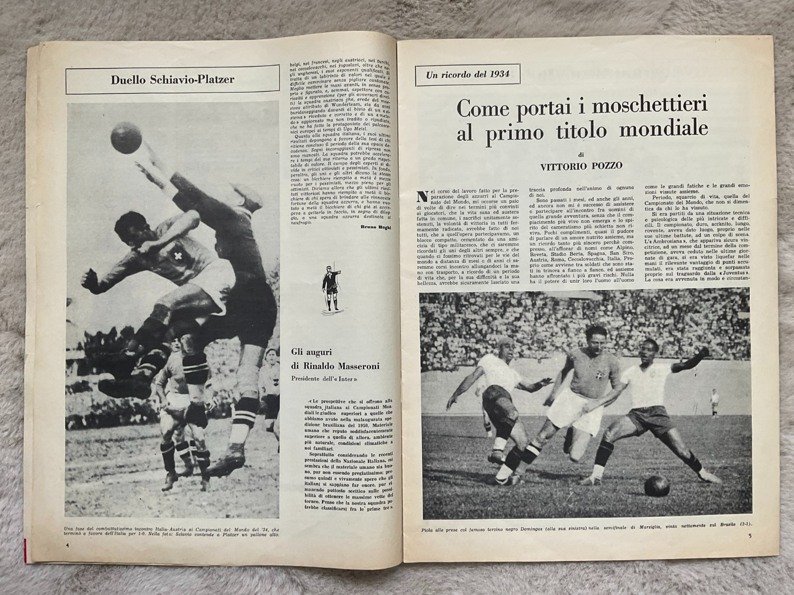 1954 FIFA WORLD CUP SWITZERLAND – RARE TOURNAMENT BROCHURE IN ITALIAN