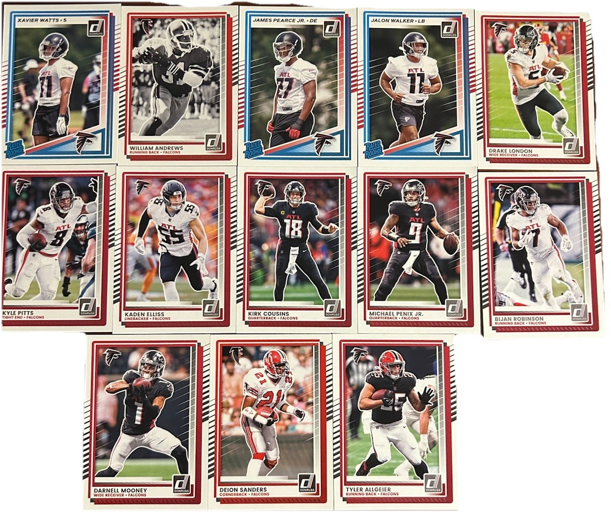 2025 Donruss Football (1-400 Set) Atlanta Falcons Team Set (13 Cards)