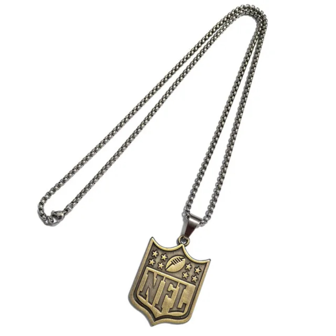 Metal NFL Football Team Pendant Necklace, (Choose Your Team)