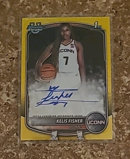 2025-26 Bowman Kelis Fisher Mojo Refractor Yellow/75 Auto