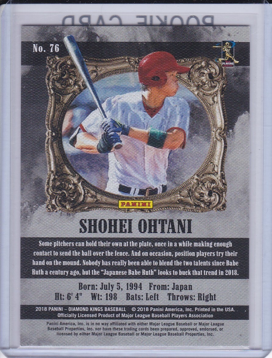 SHOHEI OHTANI ROOKIE CARD 2018 “Japanese Babe Ruth” Baseball RARE NAME VARIATION
