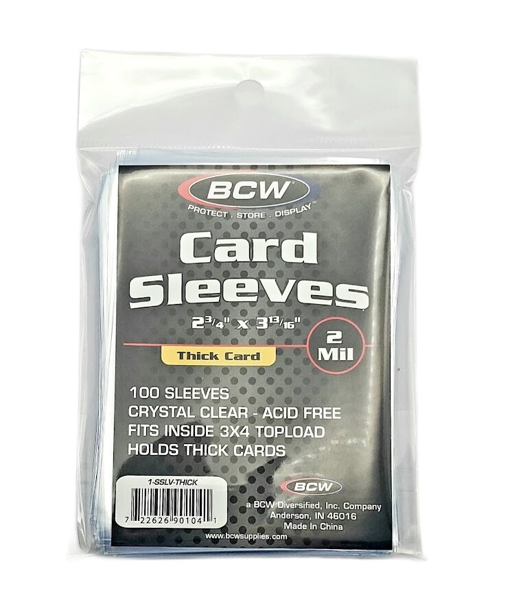 300 (3-Packs) BCW THICK Trading Card Sleeves For Thick Extra Thick Sports Cards