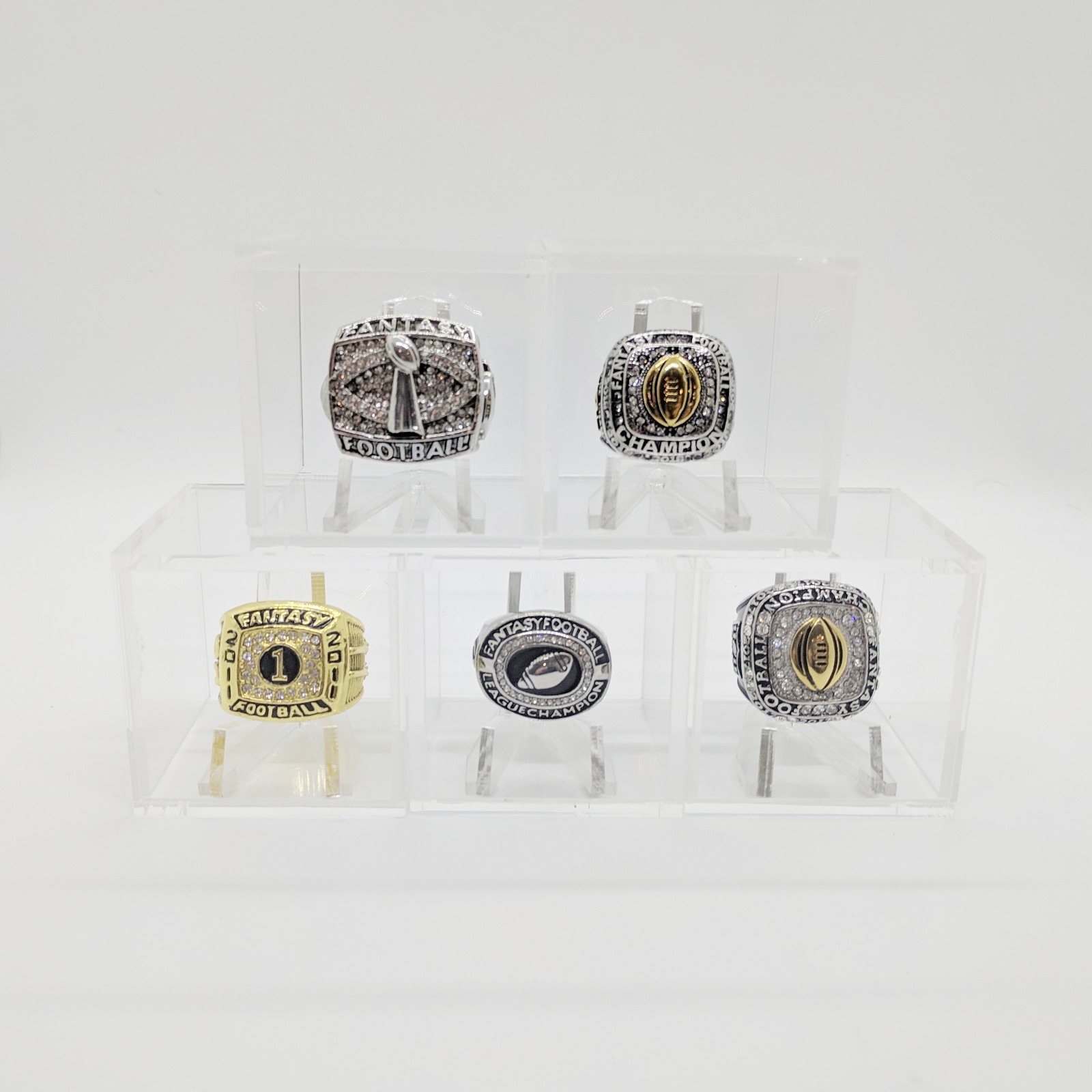 Championship Ring Display Case Box Clear Stand Holder Cube Ring Box Display Case
