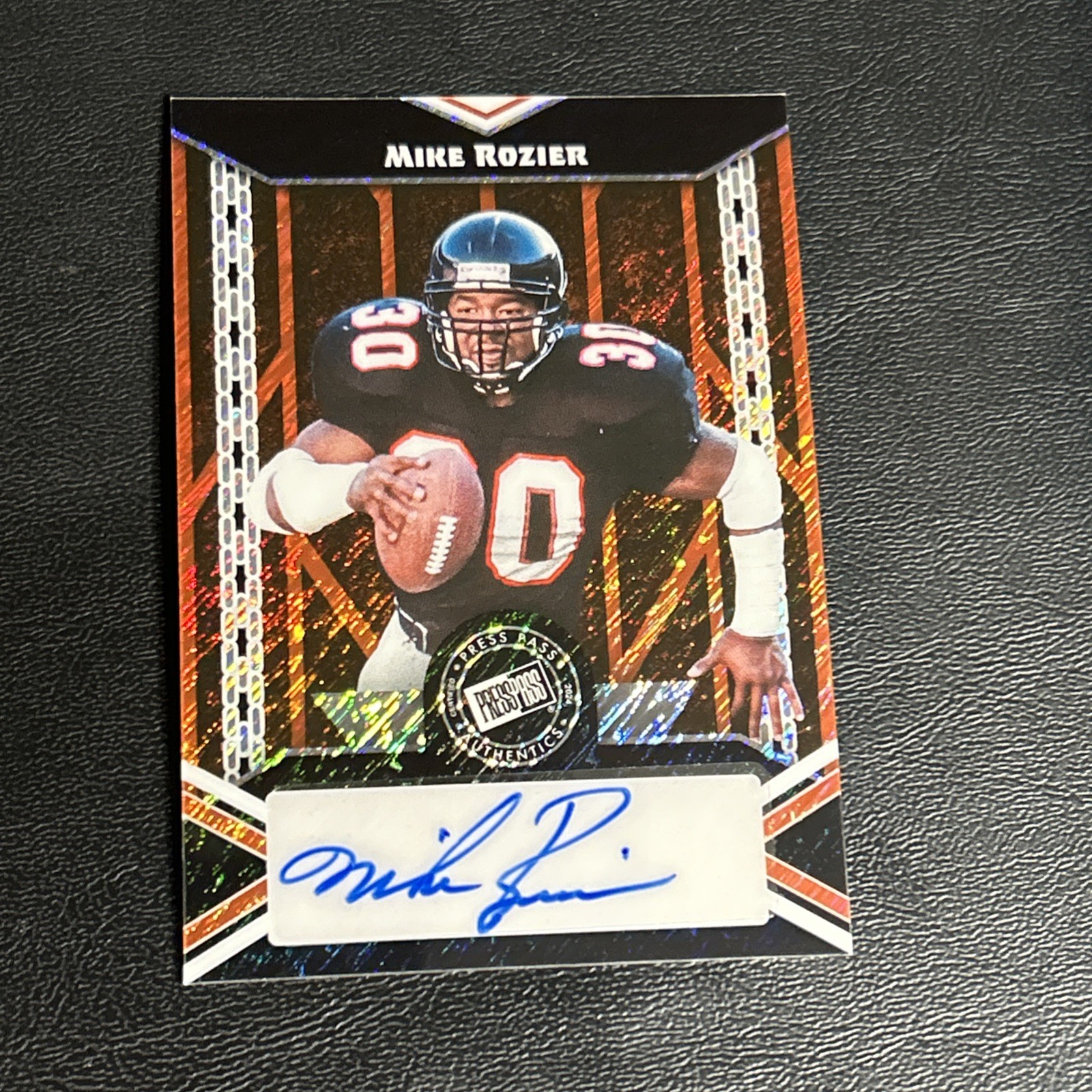 2024 Leaf Collective Mike Rozier Orange Shimmer Auto /10 Atlanta Falcons