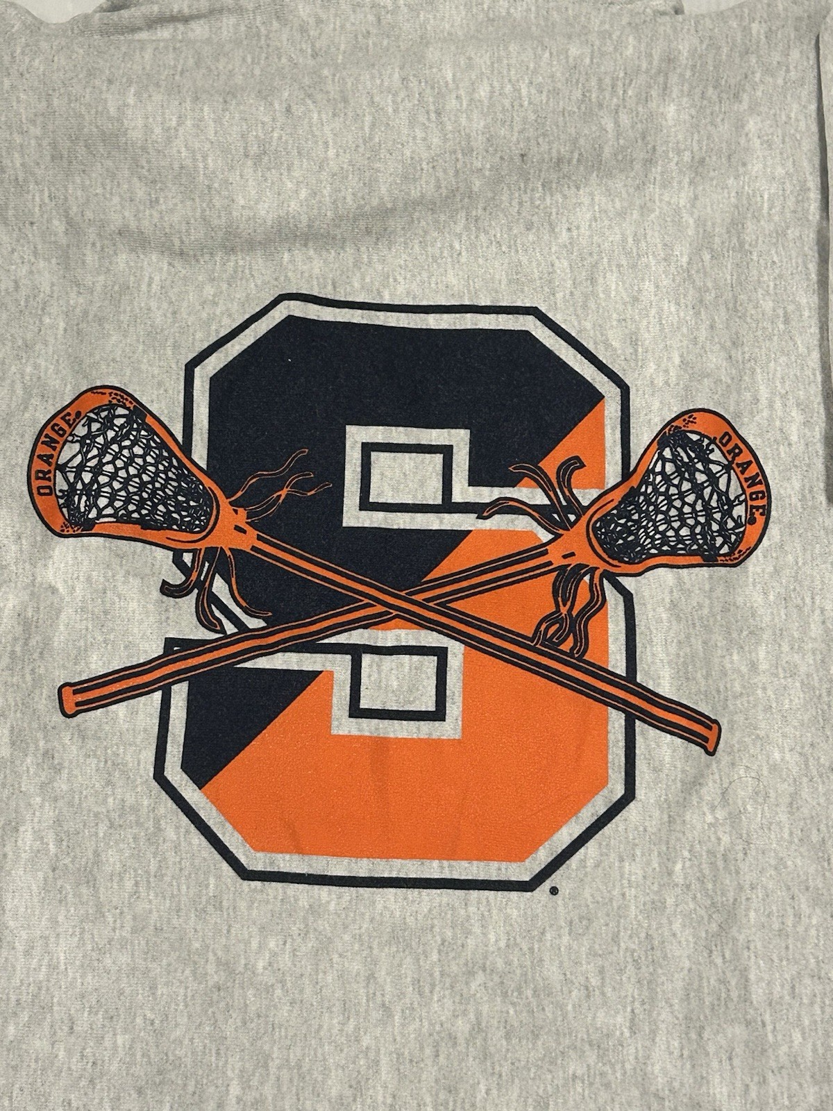 Syracuse Orange Hoodie Mens Large Gray NCAA Lacrosse Champion Reverse Weave