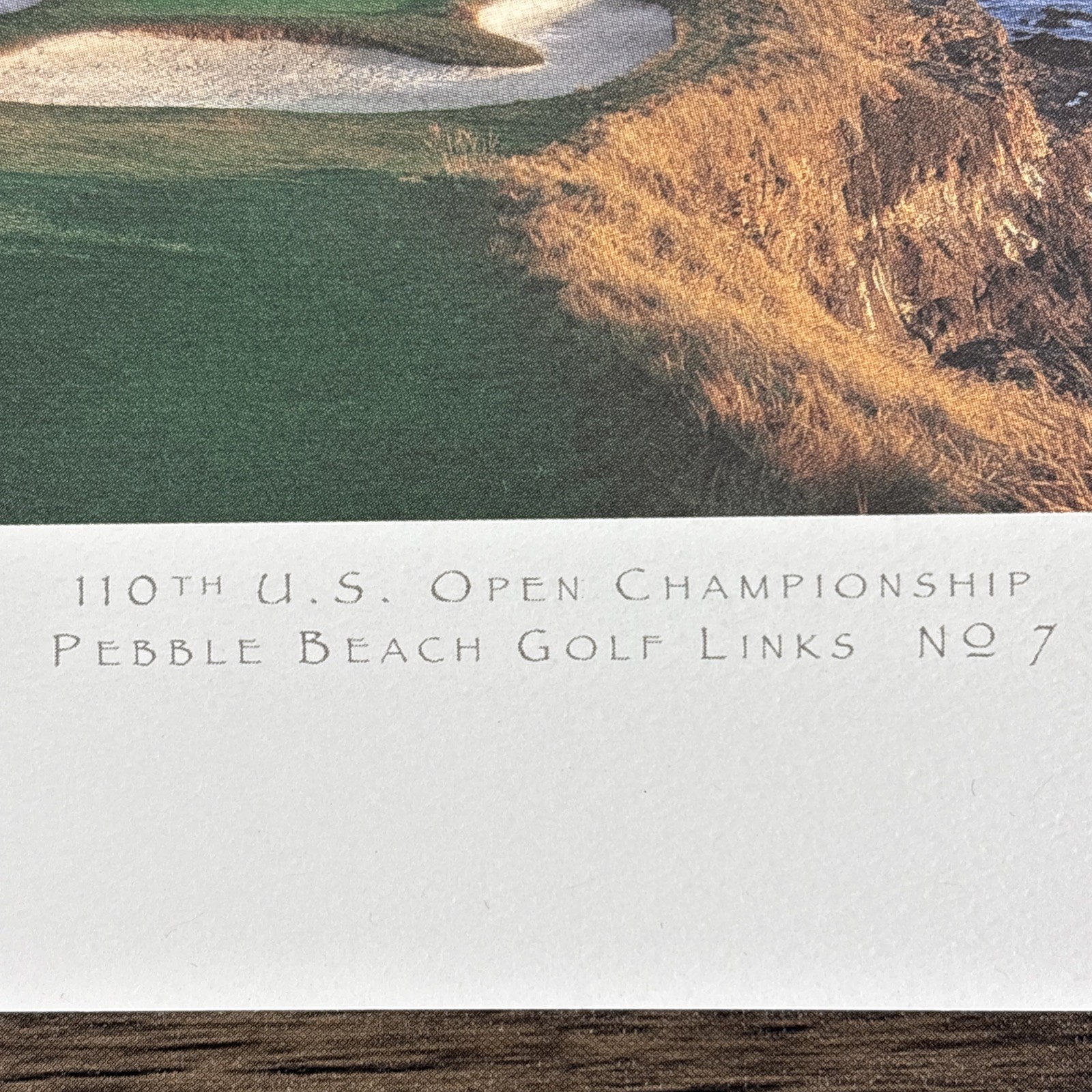 Letter & Print For USGA Members 7th Hole Pebble Beach 2010 US Open 10.5” x 5.5”