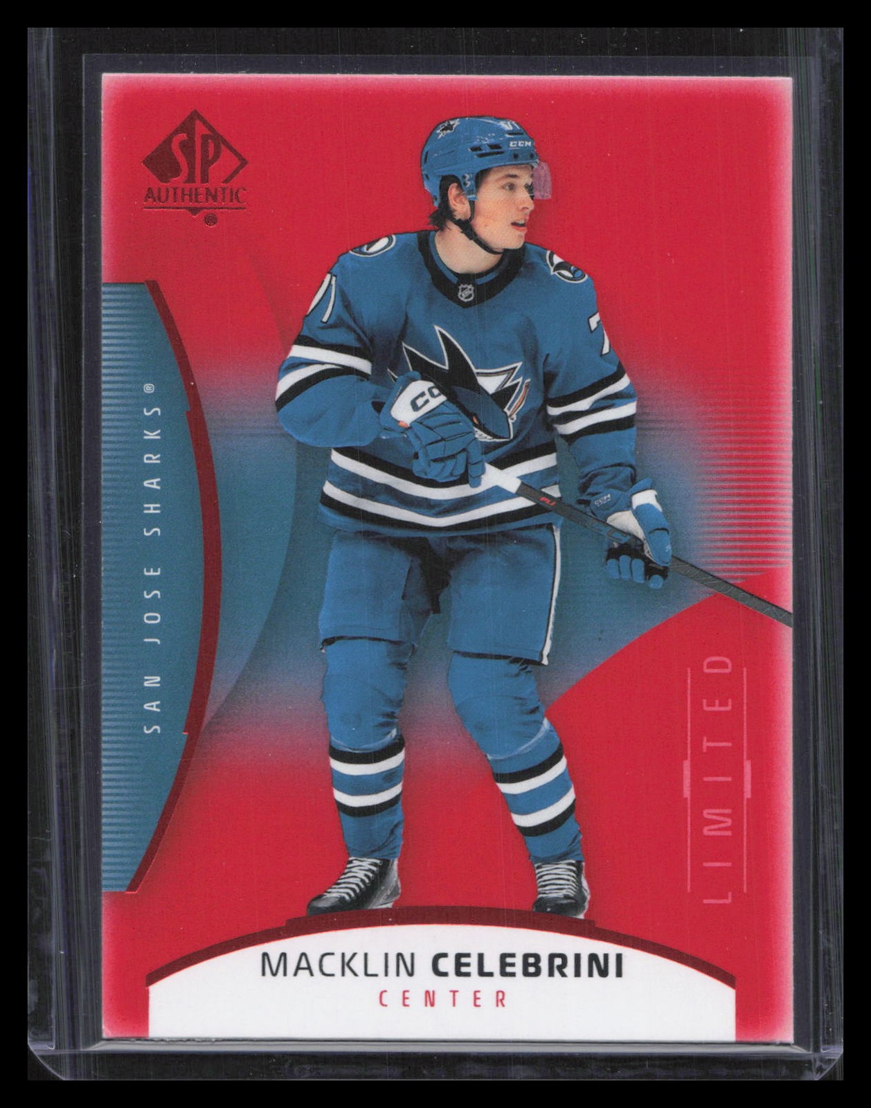 Macklin Celebrini 2025-26 SP Authentic #26 Limited Red