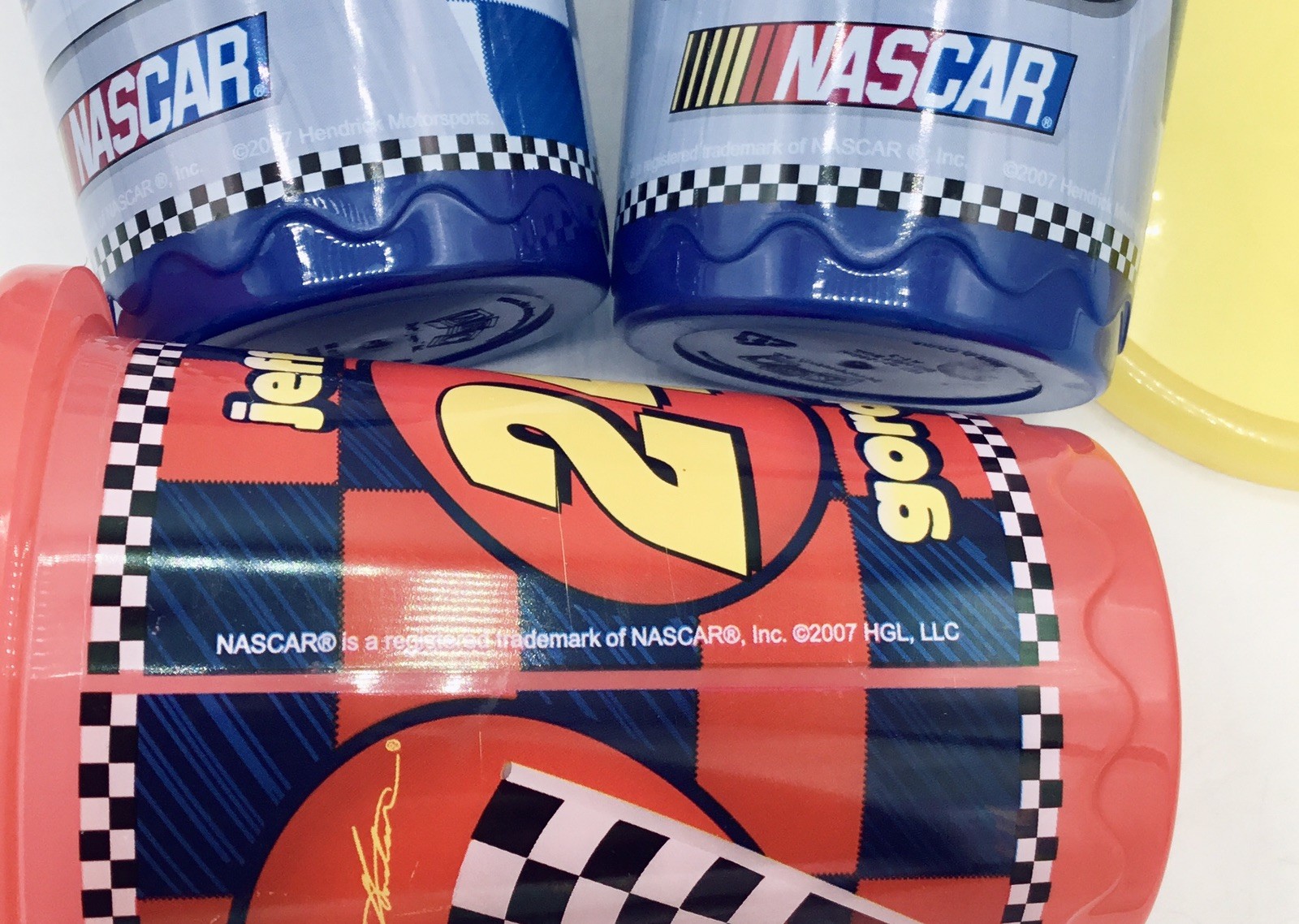 3-MINT 2007 NASCAR Jeff Gordon & Dale Earnhardt Jr., Kids 10oz Sippy Cups- HTF