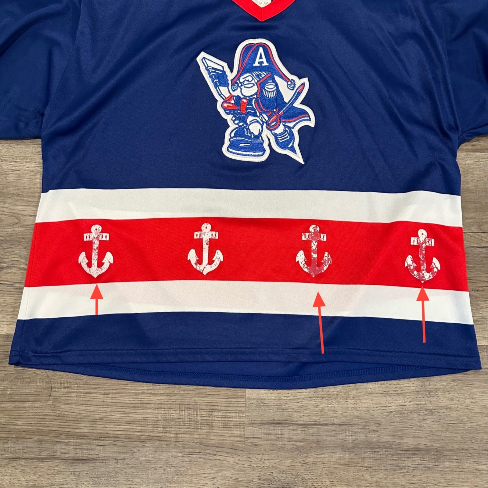 Vintage 90s Milwaukee Admirals Hockey Jersey Blue XL IHL Anchor Logo Blank