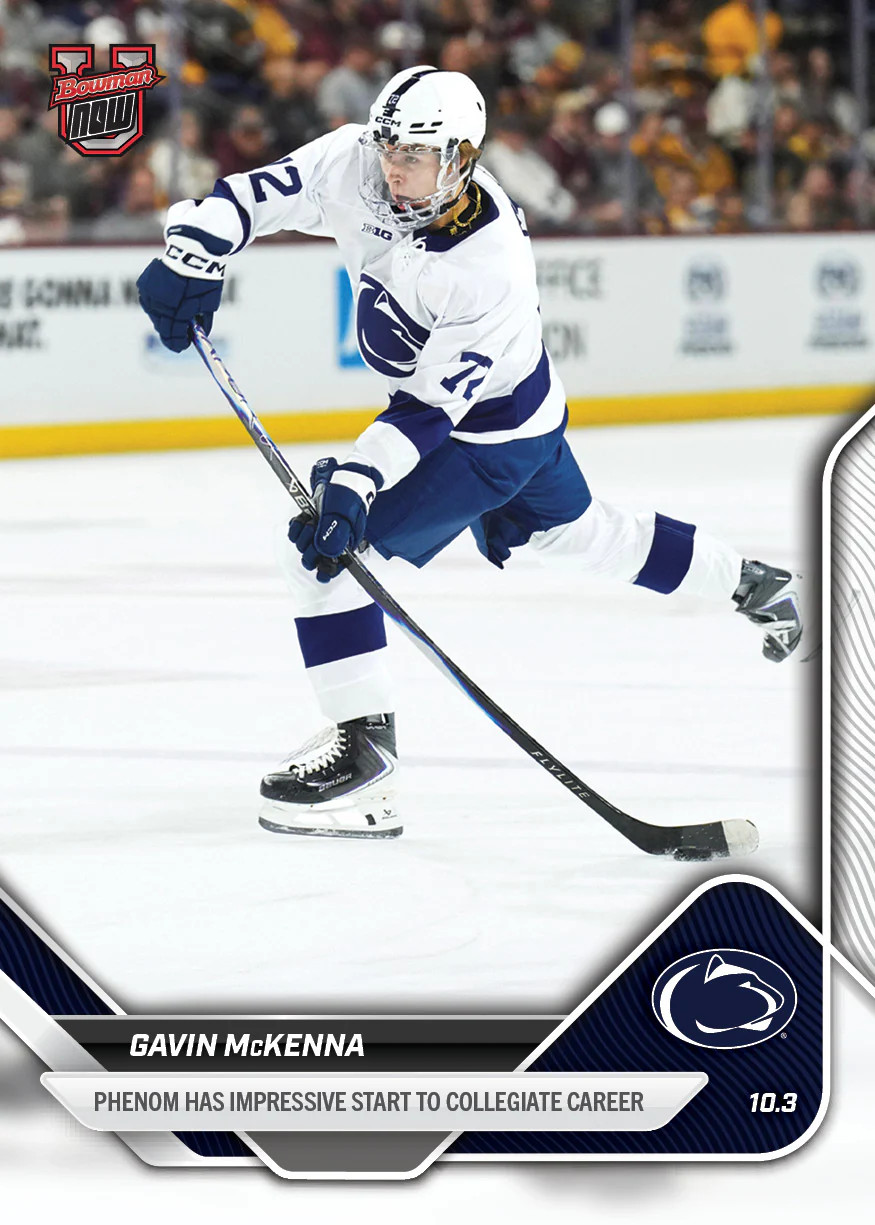 2025-26 Topps Now Bowman U Hockey 1 Gavin McKenna Penn State Nittany Lions 1st