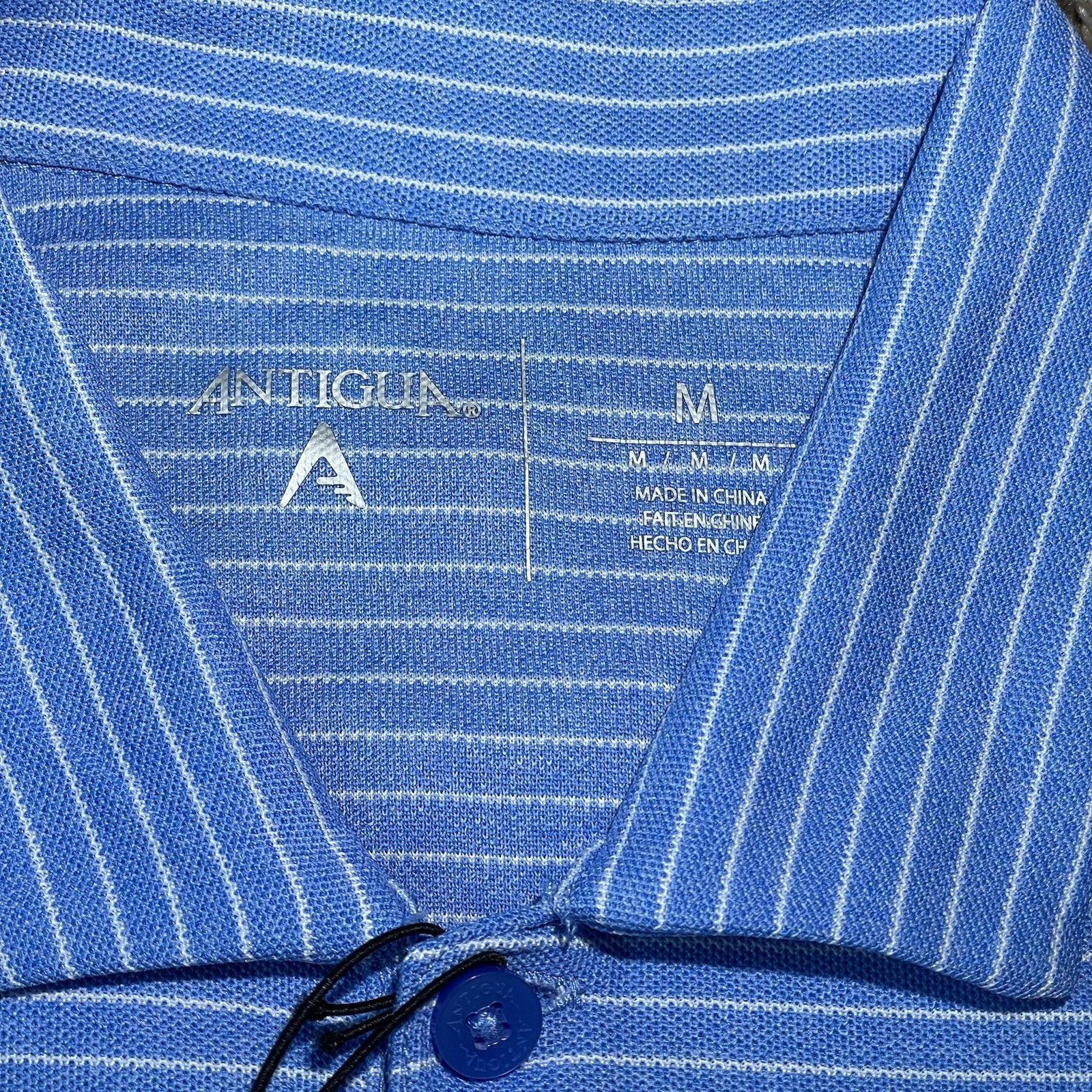 Texas Rangers Texas Flag Polo Golf Shirt Antigua Esteem Mens Medium Blue NEW