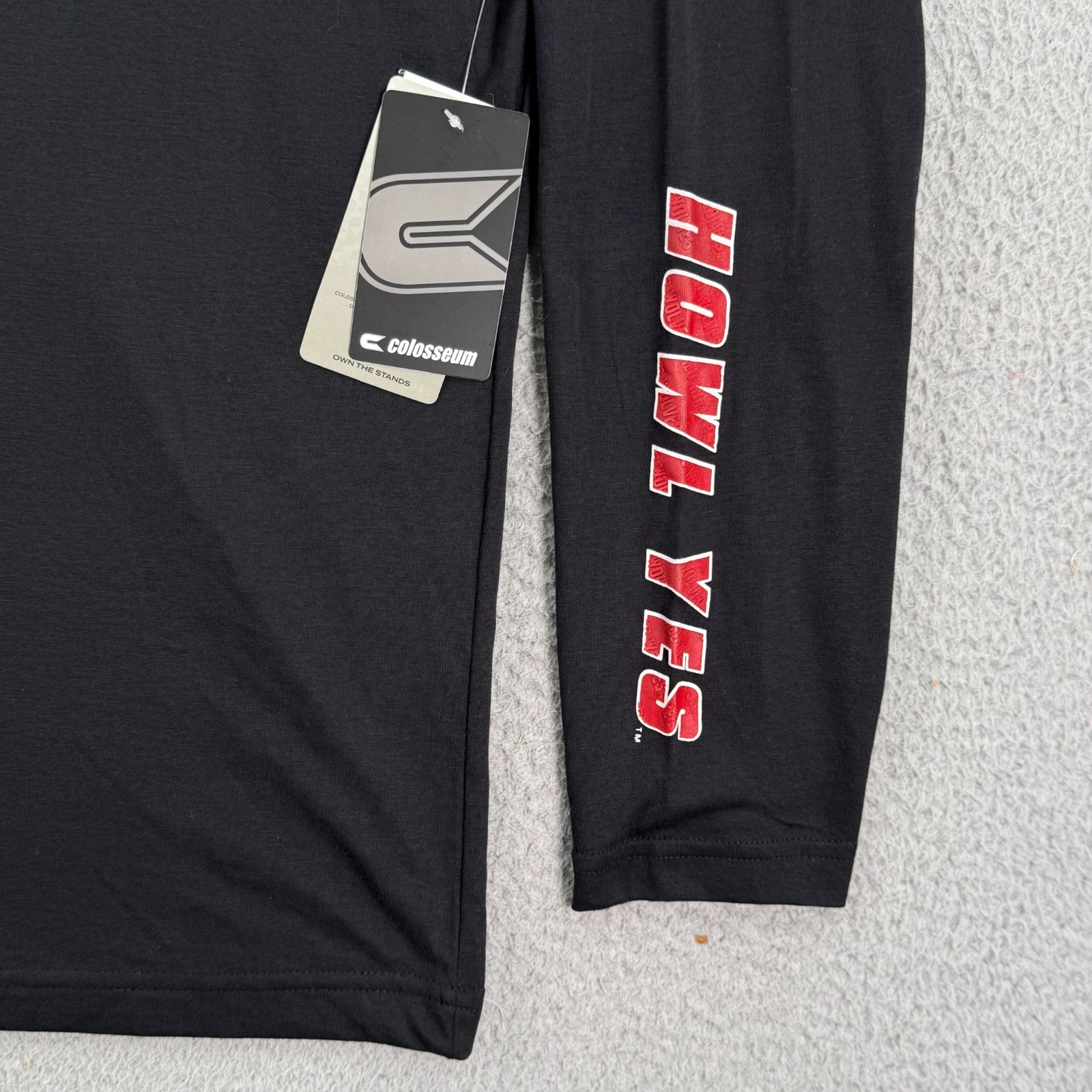 Arkansas State Red Wolves Shirt MENS XL Black Long Sleeve Polyester Tee HOWL YES