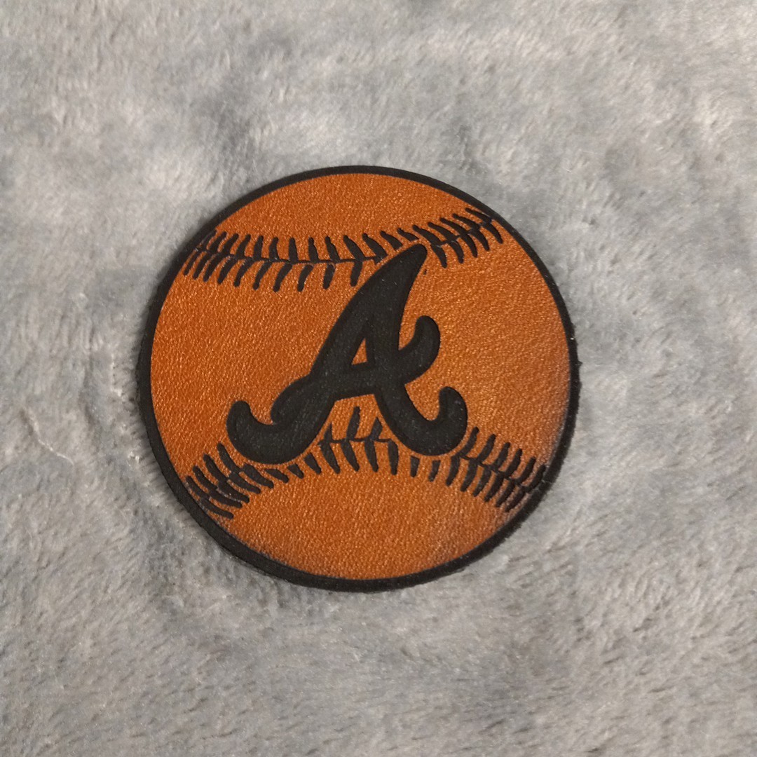 Braves Leather Iron on Patch For Hats And Accessories