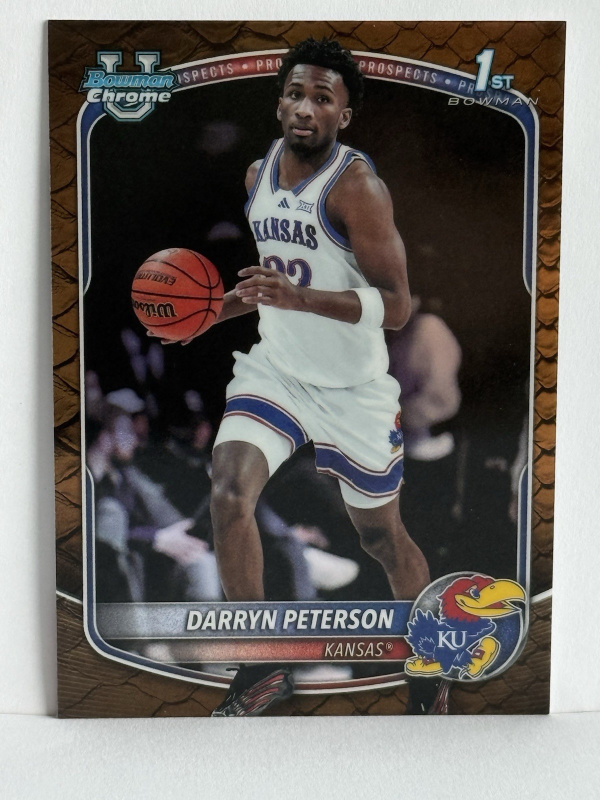 2025-26 Topps Bowman Chrome Darryn Peterson #BCP-2 Gold Reptilian Refractor