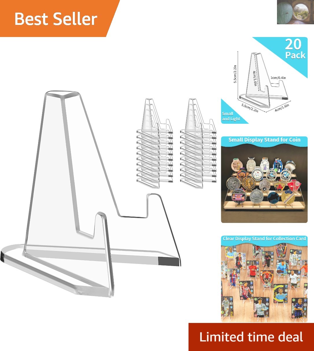 Sturdy Triangular Acrylic Display Stands – Ideal for Graded Cards & Pictures