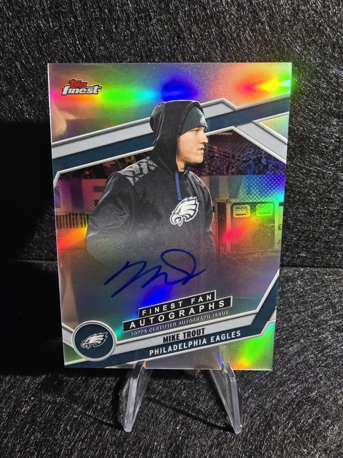 Read Desc. Topps Finest Fan Autographs Mike Trout Philadelphia Eagles #FAN-MT