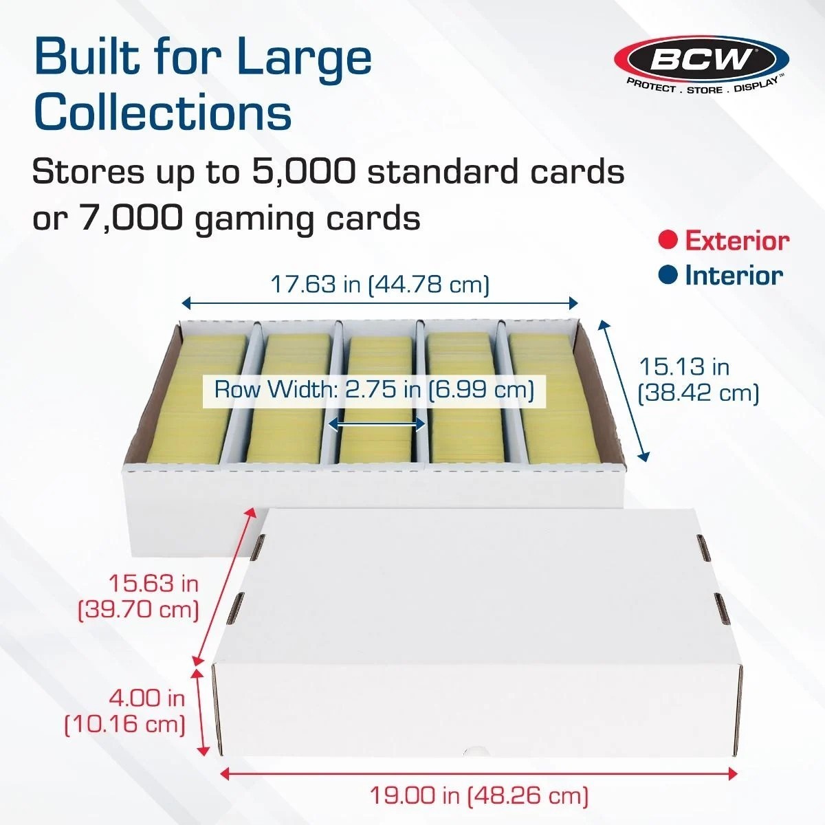 (3x) BCW Super Monster Box Full Lid (5000 Count) Corrugated Cardboard Storage Bx