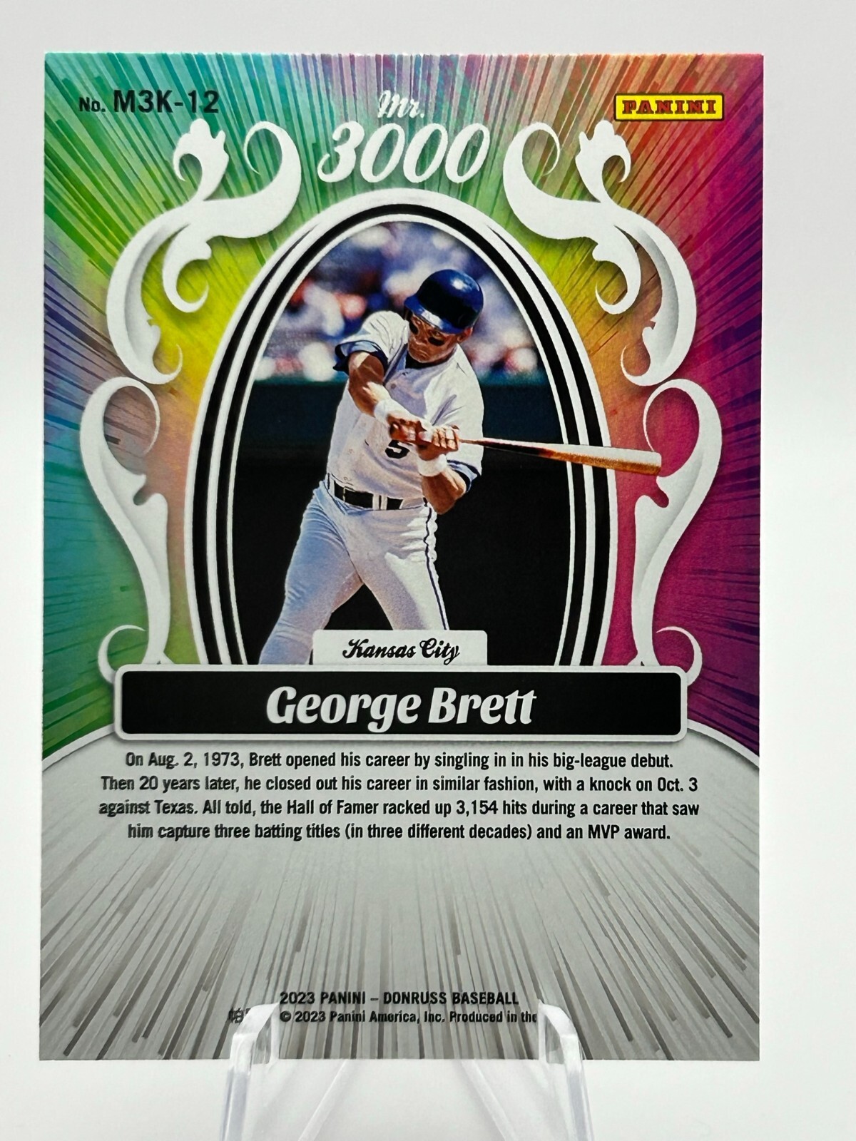 GEORGE BRETT 2023 DONRUSS RAPTURE MR. 3000 #M3K-12 JT