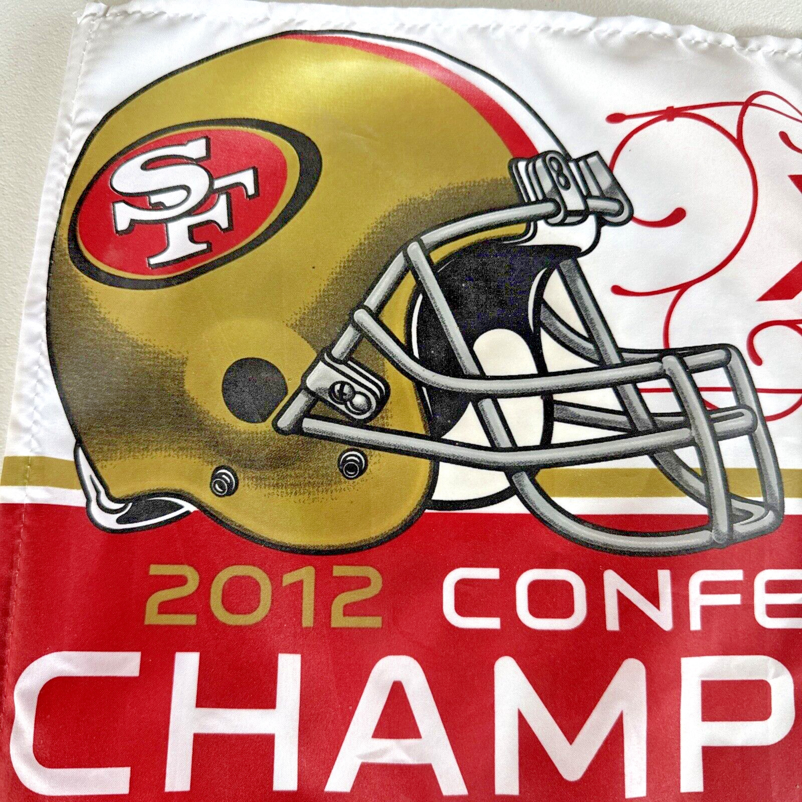 NFL San Francisco 49ers Flag Super Bowl 47 XLVII 2/03/13 New Orleans 12”W x 17”L