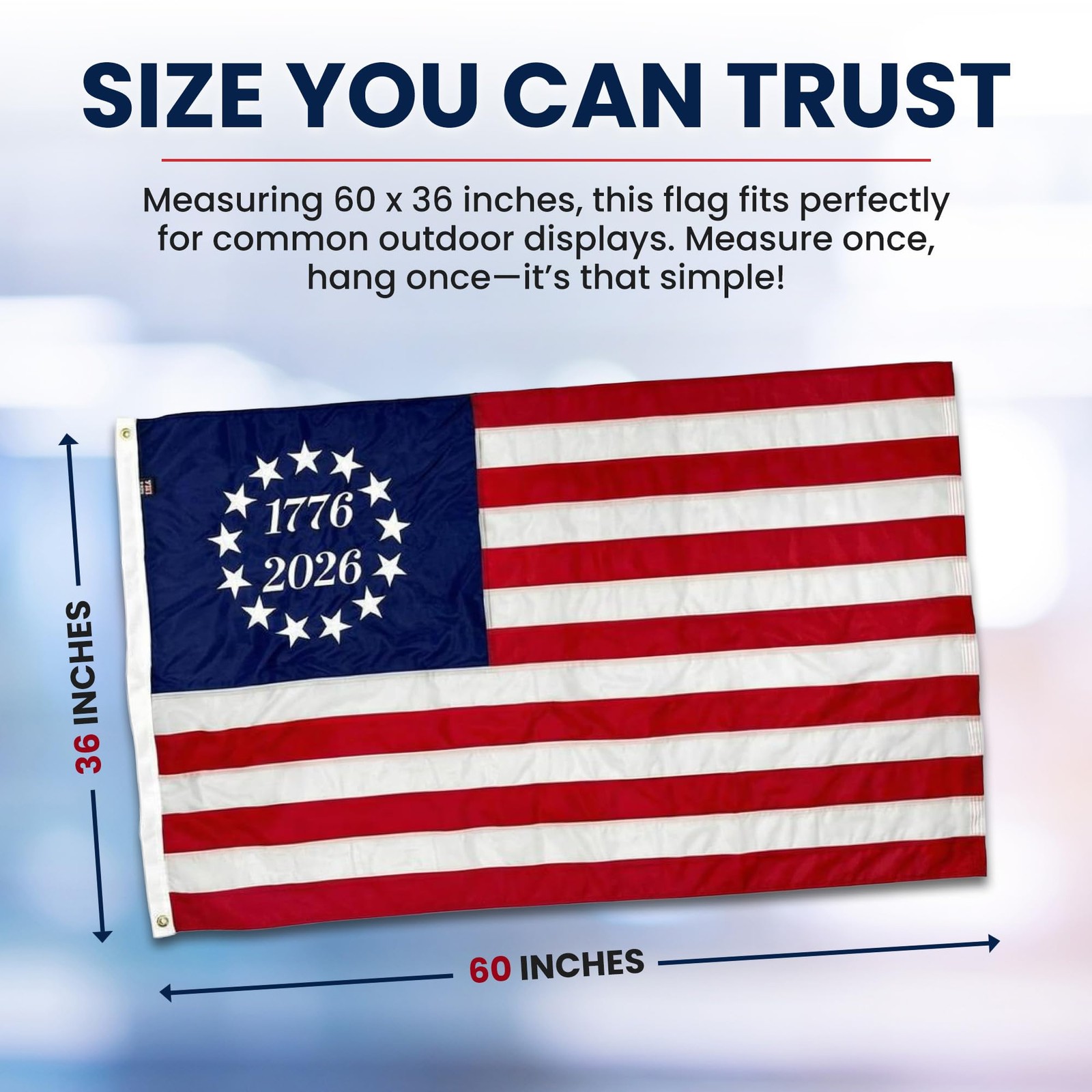 FlagSource Betsy Ross 250th Anniversary Flag Made in USA – 1776 United States