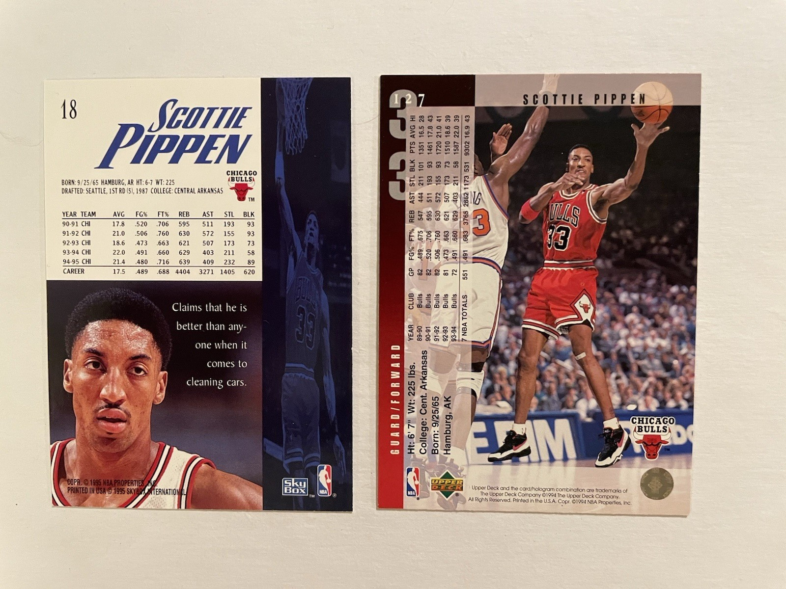 Scottie Pippen 20 Card Lot, Various Years and Sets, Inserts and Base, Bulls HOF