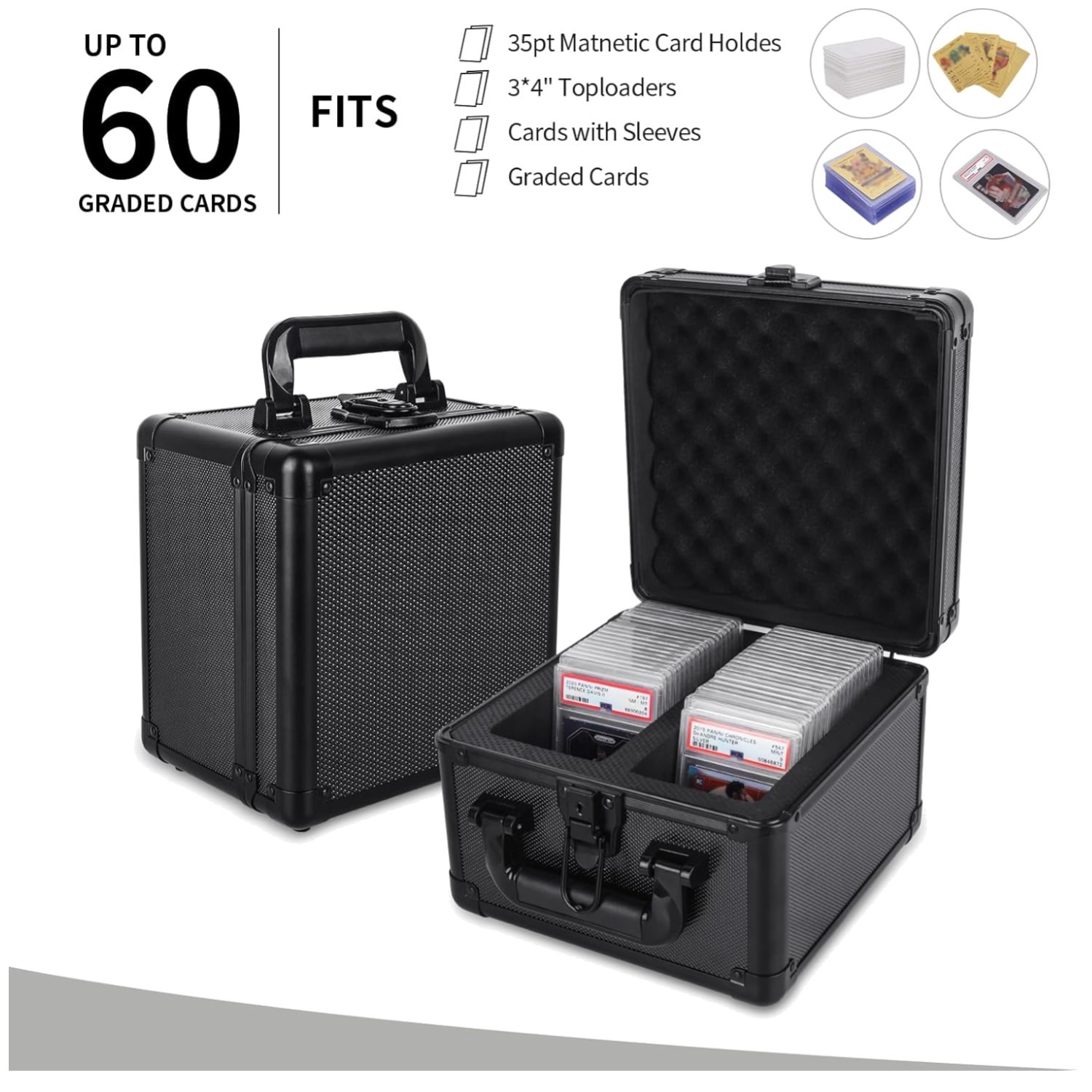 Graded Card Storage Box – Holds 60+ PSA Slabs