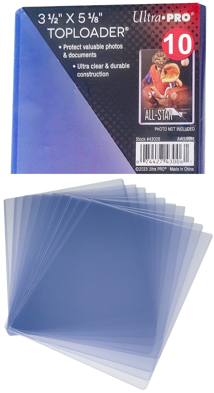 10 Ultra Pro 3-1/2 x 5-1/8 Toploaders Oversized Photo Rigid Card Sleeves mtg