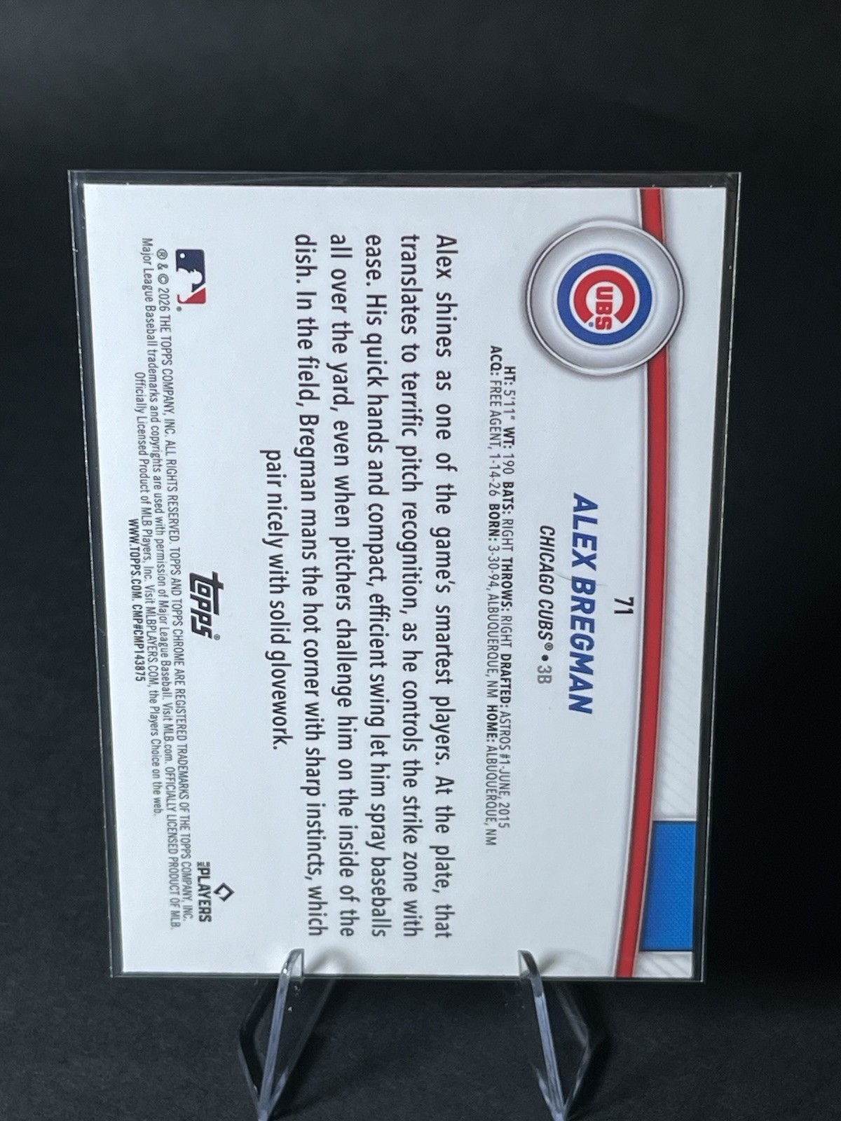 2026 Topps Flagship – Costco Exclusive Alex Bregman #71 Chrome*Read Description*