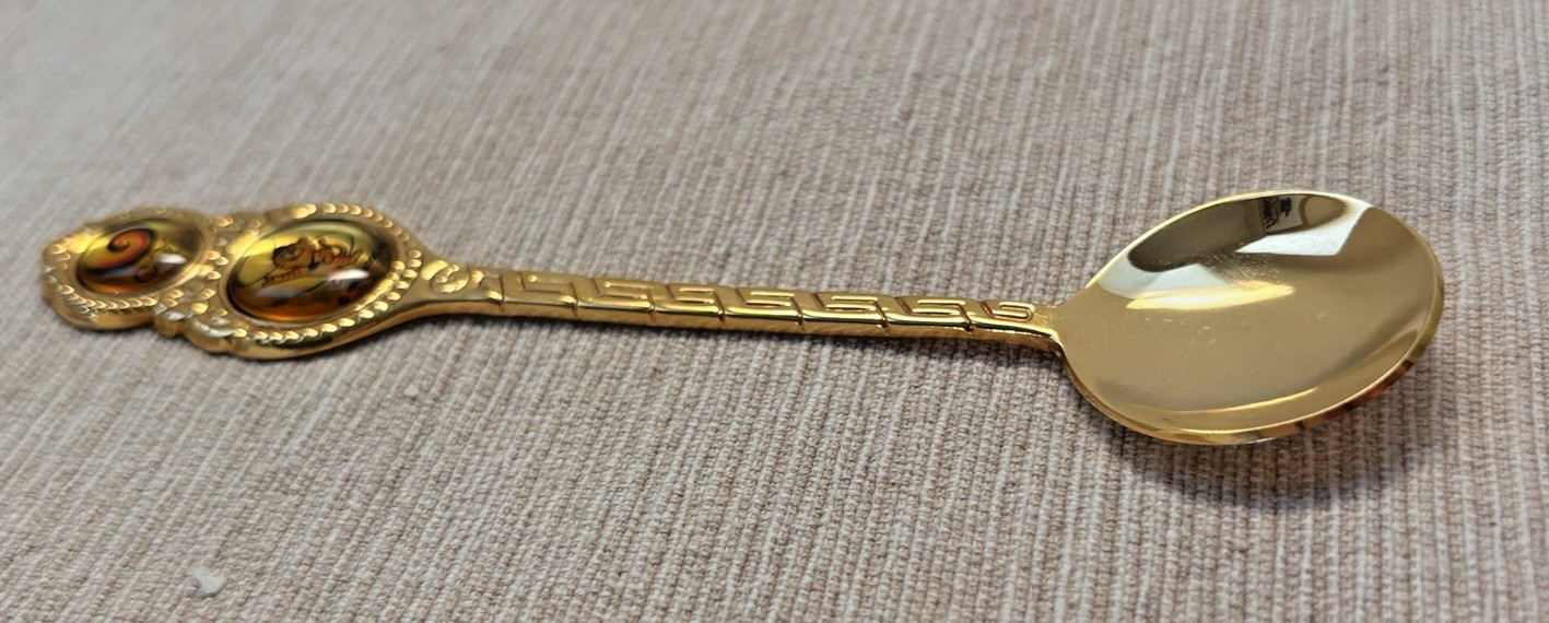 Vtg 1988 Seoul Olympics Gold Plated Spoon Set Boxed VIP Golf Gift Korea JJJ